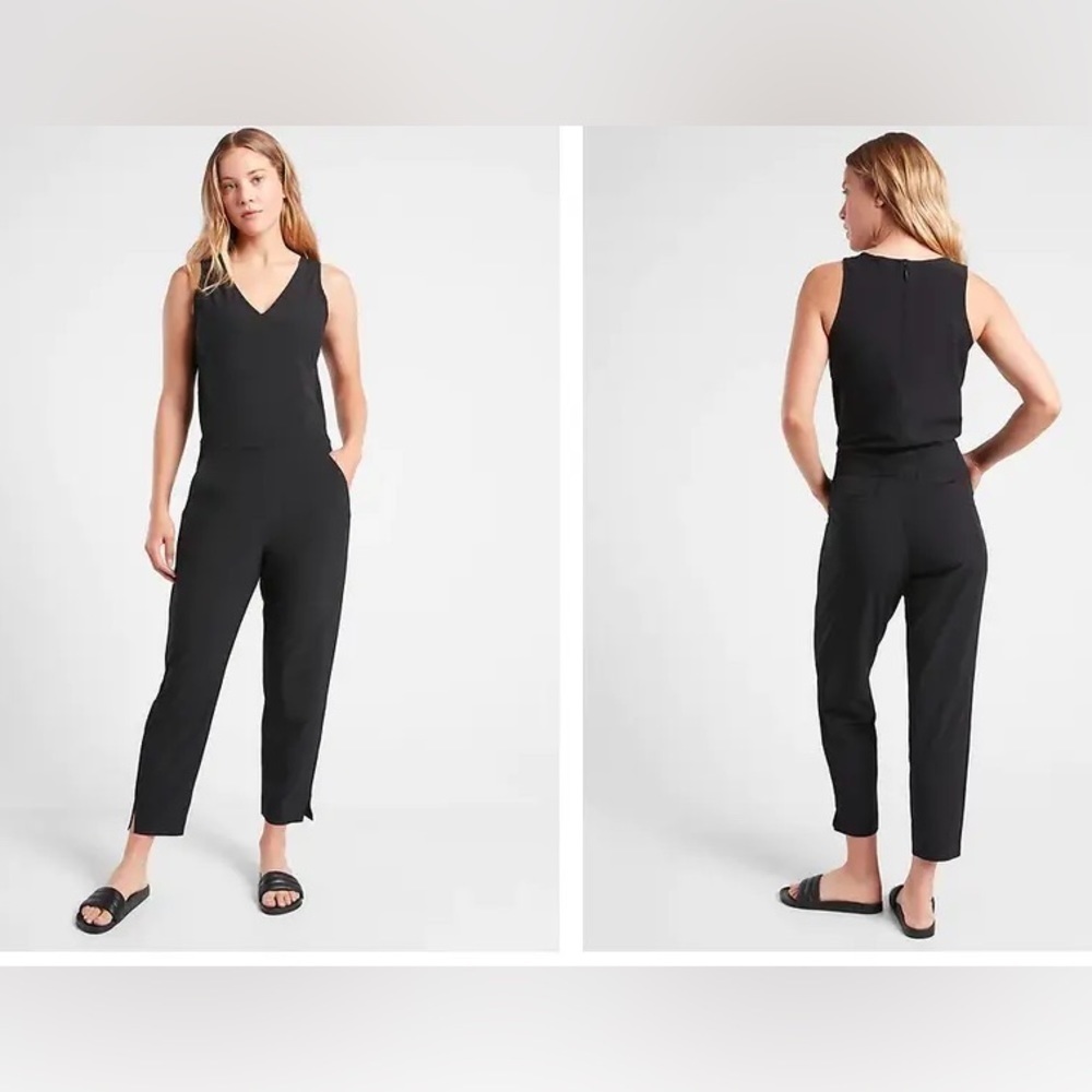 Athleta Sz 26 Black Brooklyn Commute Travel Jumpsuit